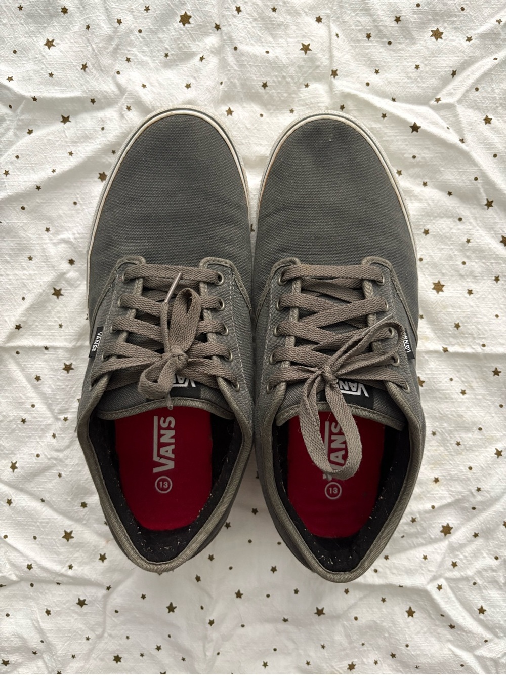 Vans Men's Gray Canvas Low-Top Sneakers